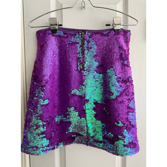 Wild Fable Purple Teal Color Changing Sequin Mermaid Skirt size small - Picture 5 of 5